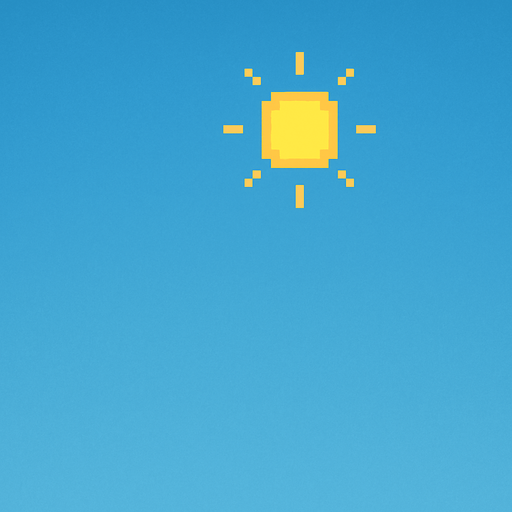 sunny sky. no cloud. pixel art..
In-Game asset.  2d.  High contrast.  No shadows