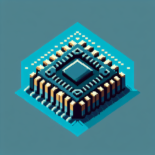 pixel art of a microchip no shadows.
Single Game Texture. In-Game asset. 2d. Blank background. High contrast. No shadows.