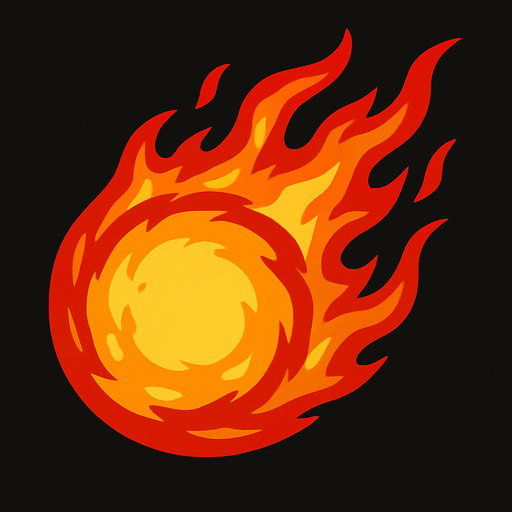 fire ball.
In-Game asset.  2d.  High contrast.  No shadows