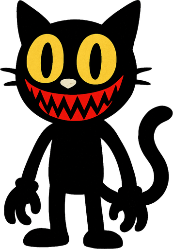 the scary cartoon cat.
In-Game asset.  2d.  High contrast.  No shadows