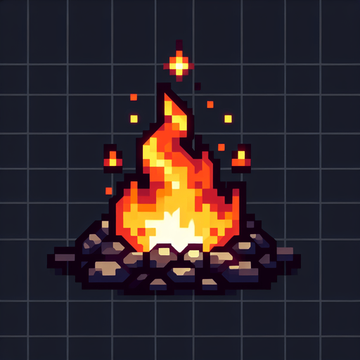fire.
Single Game Texture.  In-Game asset.  2d.  Blank background.  High contrast.  No shadows