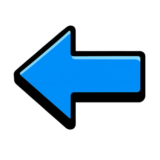 Flecha azul apuntando a la izquierda.
In-Game asset.  2d.  High contrast.  No shadows