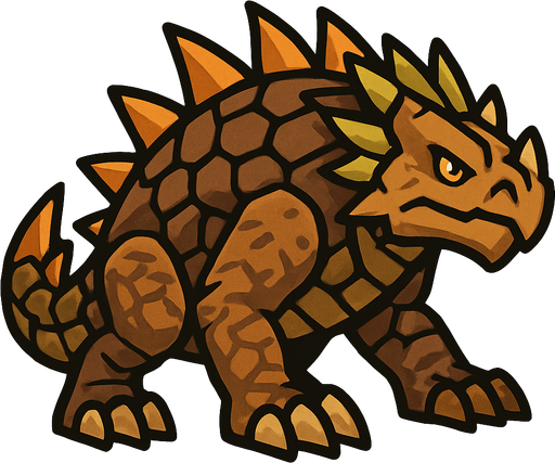Dragon terre.
In-Game asset.  2d.  High contrast.  No shadows