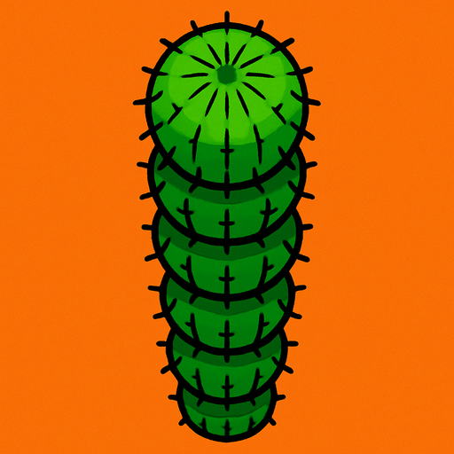 torre con captus desde arriba.
In-Game asset.  2d.  High contrast.  No shadows