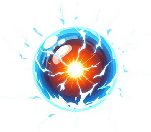 energy ball.
Single Game Texture. In-Game asset. 2d. Blank background. High contrast. No shadows.