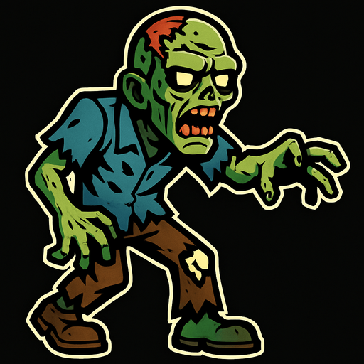 zombie.
In-Game asset.  High contrast.  No shadows. 2d