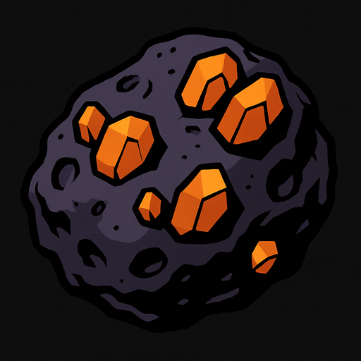 asteroid manganese - yazısız.
In-Game asset.  2d.  High contrast.  No shadows
