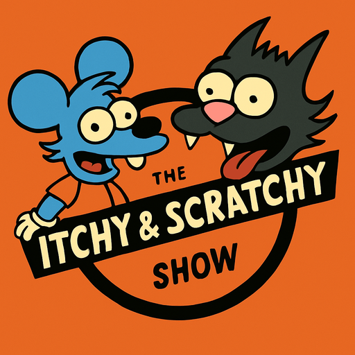 Itchy and scratchy show!.
In-Game asset.  2d.  High contrast.  No shadows