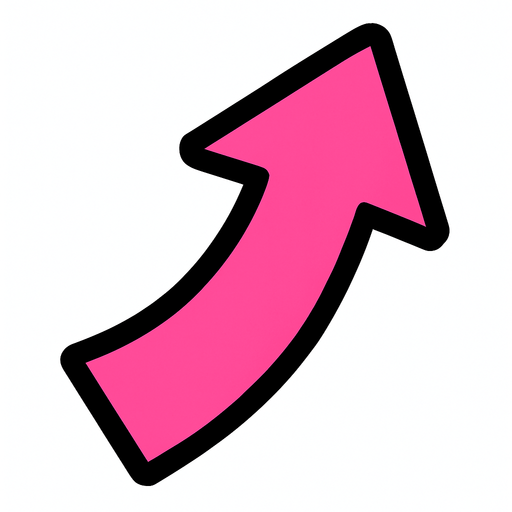 Flèche rose.
In-Game asset.  2d.  High contrast.  No shadows