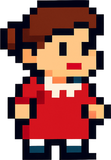 pixel art mom.
In-Game asset.  2d.  High contrast.  No shadows