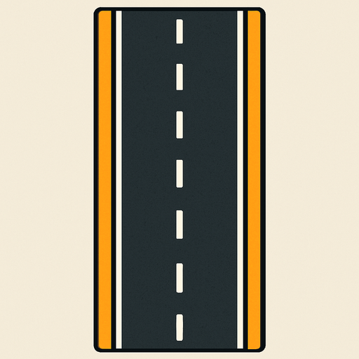 a highway road but top view.
In-Game asset.  2d.  High contrast.  No shadows