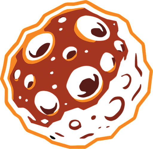 Asteroid.
In-Game asset.  2d.  High contrast.  No shadows