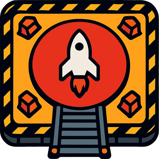 rocket landing platform.
In-Game asset.  2d.  High contrast.  No shadows