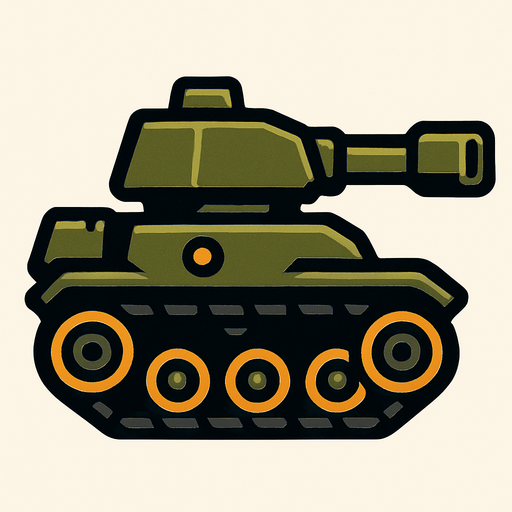 Yandan bakış tank.
In-Game asset.  2d.  High contrast.  No shadows