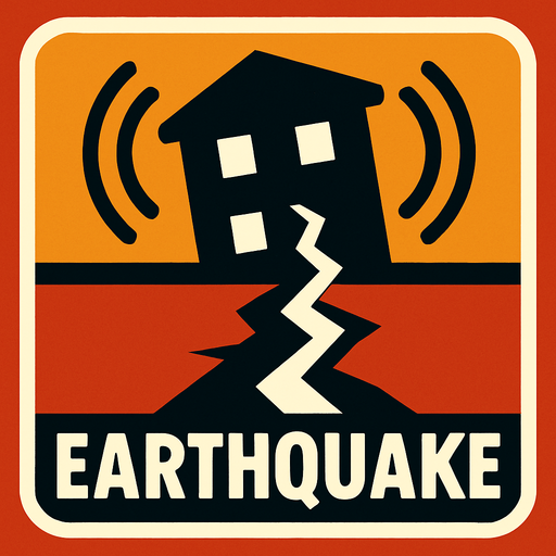 earthquake image.
In-Game asset.  2d.  High contrast.  No shadows