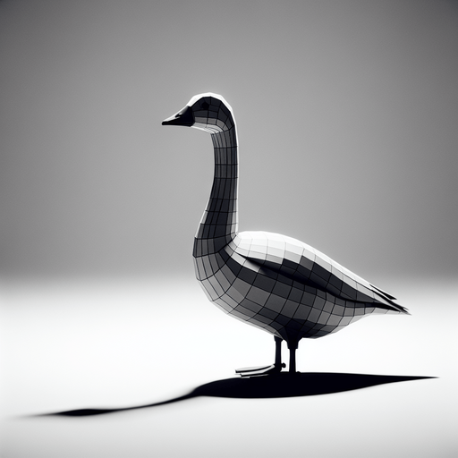 a goose.
Single Game Texture. In-Game asset. 2d. Blank background. High contrast. No shadows.
