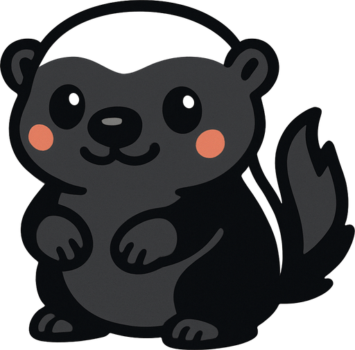 cute honey badger.
In-Game asset.  2d.  High contrast.  No shadows
