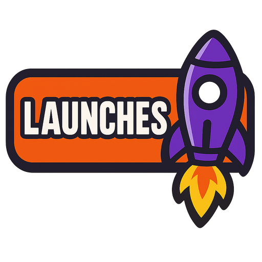 Launches button.
In-Game asset.  2d.  High contrast.  No shadows