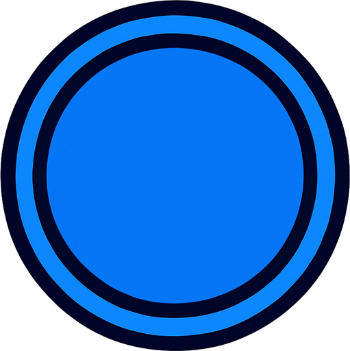 blue circle button.
In-Game asset.  2d.  High contrast.  No shadows