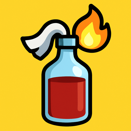 A 2D molotov in the Survivor.io style made by HABBY PTE. LTD..
In-Game asset.  2d.  High contrast.  No shadows