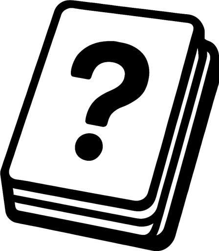White card packet with a "?" Sign in the middle.
In-Game asset.  2d.  High contrast.  No shadows