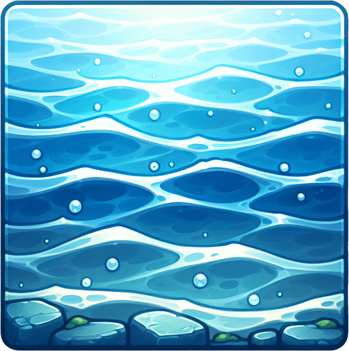 Watery background. 10x10
Game Texture. In-Game asset. 2d. Blank background. High contrast. No shadows.