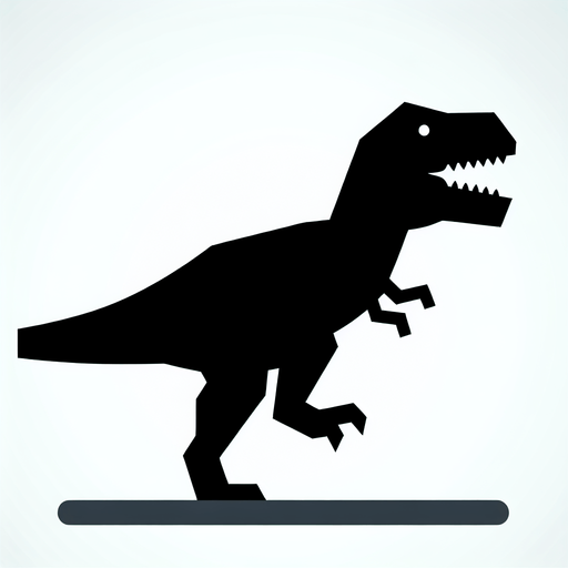 T-Rex from no Internet game.
Single Game Texture. In-Game asset. 2d. Blank background. High contrast. No shadows.