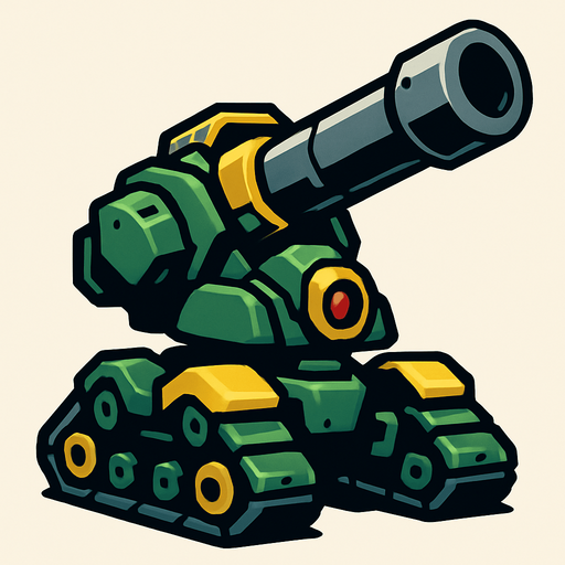 artilleryBot.
In-Game asset.  2d.  High contrast.  No shadows