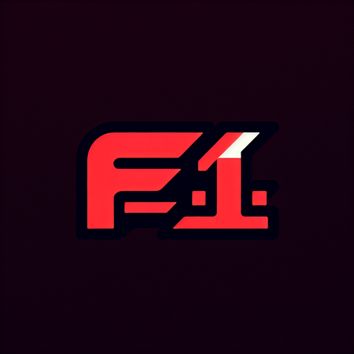 Logo that reads: f1. Red. Simple..
Single Game Texture. In-Game asset. 2d. Blank background. High contrast. No shadows.