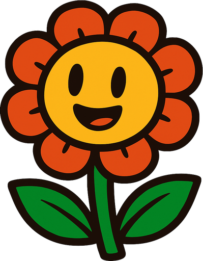 Flower animada.
In-Game asset.  2d.  High contrast.  No shadows