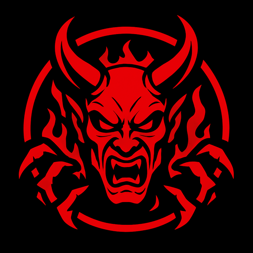 attack red black hell a round.
In-Game asset.  2d.  High contrast.  No shadows
