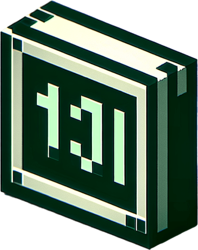 A minimalist UI website icon for a retro hacking app, representing a text-based file. The icon is a simple rectangular shape with a slightly folded corner at the top-right, rendered in a clean, pixel-art style. A few green binary digits ('0' and '1') are subtly displayed across the surface in a small, stylized font, blending seamlessly with the retro theme.

The design is stripped down to essential elements, using a monochromatic palette with a soft green glow to evoke the feel of a classic hacking interface. The overall look is clean, minimalist, and perfectly aligned with a retro tech aesthetic..
Single Game Texture. In-Game asset. 2d. Blank background. High contrast. No shadows.