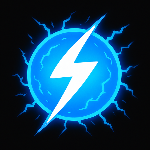 blue thunder ball.
In-Game asset.  2d.  High contrast.  No shadows