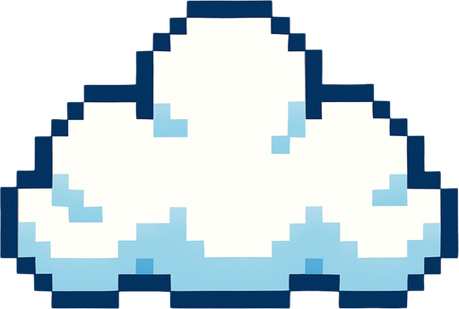 Pixel art cloud.
In-Game asset.  2d.  High contrast.  No shadows