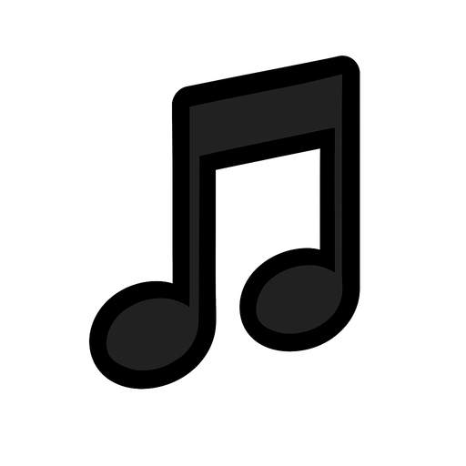 2D muzik notasi.
In-Game asset.  2d.  High contrast.  No shadows