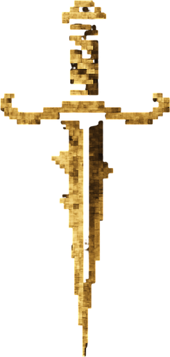 Suikastçı bıçağı logosu Dark souls style 2d pixel art.
In-Game asset.  2d.  High contrast.  No shadows