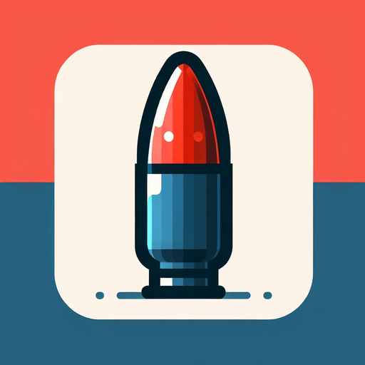 bullet red and blu.
Single Game Texture.  In-Game asset.  2d.  Blank background.  High contrast.  No shadows