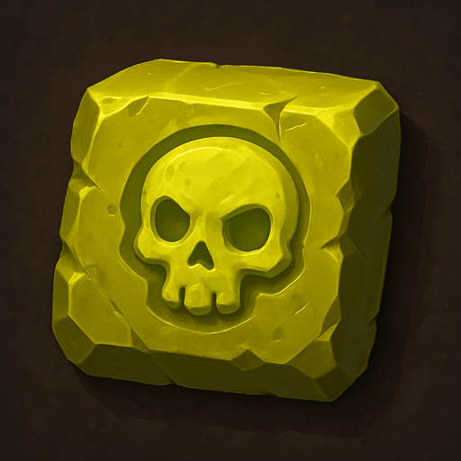 square yellow poisonous stone top view.
In-Game asset