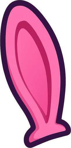 Pink rabbit ear.
In-Game asset.  2d.  High contrast.  No shadows
