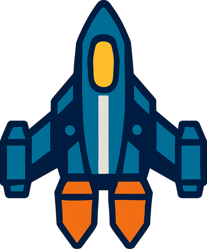 spaceship seen from up going down.
In-Game asset.  2d.  High contrast.  No shadows