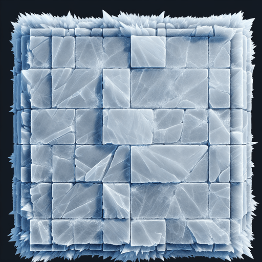 rectangular ice wall section, top down view

Single Game Texture. In-Game asset. 2d. Blank background. High contrast. No shadows.