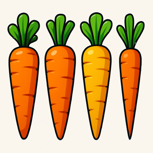 Pack of different carrot.
In-Game asset.  High contrast.  No shadows. 3D