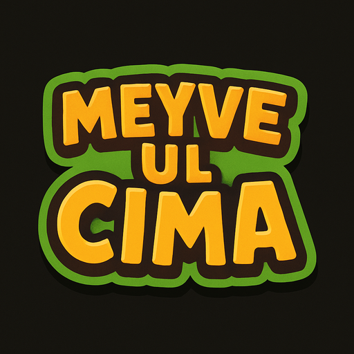 "Meyve Ul Cima"
 text logo.
In-Game asset.  2d.  High contrast.  No shadows