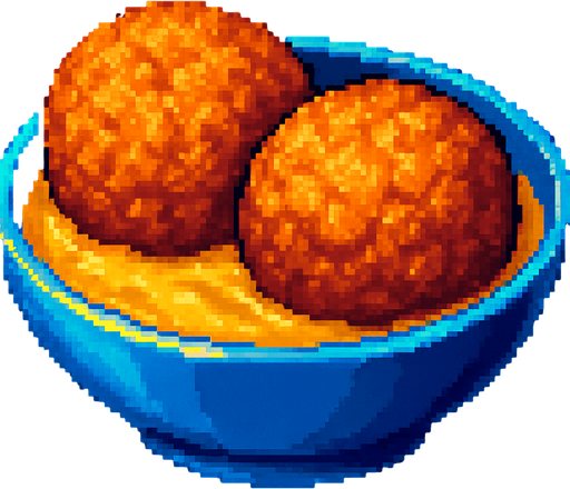 2 Cakes of ground fish dipped in raw batter.