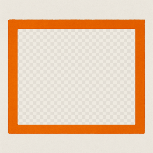 Orange framed rectangle with transparent middle. The rectangle A side is much longer than the B side.