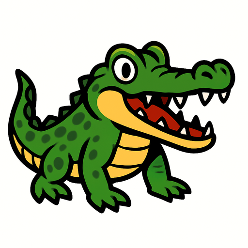 Crocodile.
In-Game asset.  2d.  High contrast.  No shadows