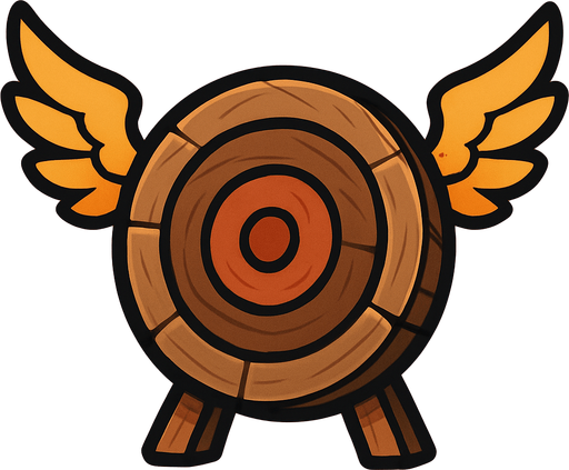 wooden target with wings.
In-Game asset.  2d.  High contrast.  No shadows