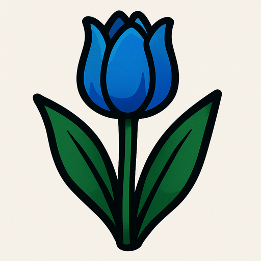 Tulip, blue.
In-Game asset.  2d.  High contrast.  No shadows