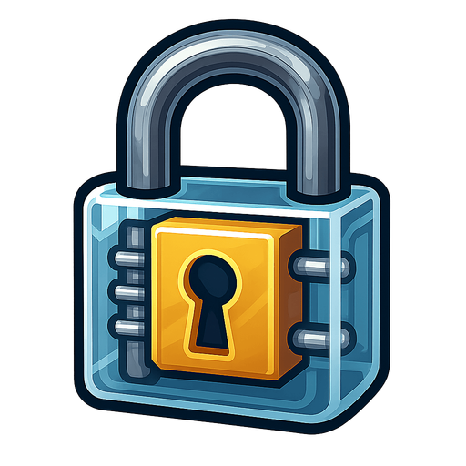Transparent padlock.
In-Game asset.  2d.  High contrast.  No shadows