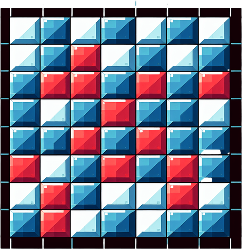tile red and blu.
Single Game Texture.  In-Game asset.  2d.  Blank background.  High contrast.  No shadows